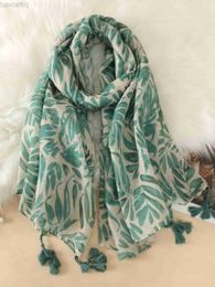 Shawls 2023 Spain Fashion Daisy Floral Tassel Viscose Shawl Scarf Lady Print Soft Pashmina Stole Wrap Snood Bufandas Muslim Hijab Sjaal d240426