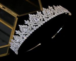 Luxury Cubic Zirconia Dripping Headwear Bridal Crystal Crown Wedding Hair Accessories Beauty Graduation Crown Bride Tiaras Y2008075419353