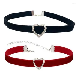 Choker Soft Velvets Necklace Heart Collar Chain With Pendant Perfect Gift For Woman Girl