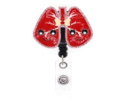 10pcs Medical Series Lungs Themed Retractable Badge Holder RT Pulmonary For Nurse Gift Id Card Name Badge Reels8384211