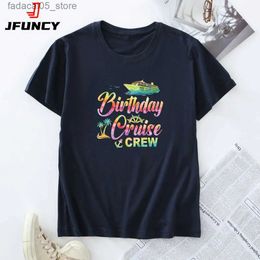 Men's T-Shirts JFUNCY Womens Top Large T-shirt Short sleeved Clothing 2024 Summer Travel Graphic Q240425