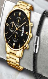 Watches Fashion Men Stainless Steel Watch Luxury Calendar Quartz Wristwatch Business Watches Man Clock Relogio Masculino2517813