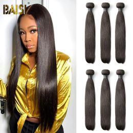 Wigs BAISI Brazilian Hair Bone Straight Human Hair Bundles 10A Remy 24 26 28 Inch Straight Weave Bundles Hair Extensions Human Hair