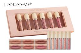 Lip Gloss Rose Matte Liquid Lipstick Set Nude NonStick Cup Waterproof Long Lasting Lipgloss Kit Makeup 6 Pcsset5451741