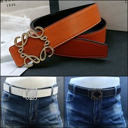 Loeweee Belt Designer Belts For Men Loewew Belt Designer Belt Women Designer Jeans Luxury Belt Litchi Ceinture Luxe 3.8CM Wide 105-125CM Belt Top Quality