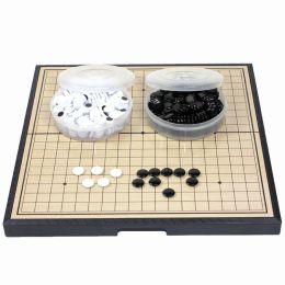 Sets Chinese Weiqi Go Game 19 Lines Board Checkers Folding Table 32cm Magnetic Go Chess Set Magnetic Toy Plastic Go Game