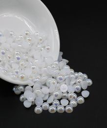 Whole ABS Half Pearl Beads Pure white AB Color All Size Flatback Glue On Rhinestone for Clothes Decoration8715006