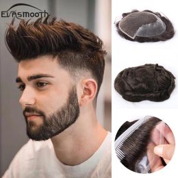 Toupees Toupees Q6 Men Toupee Lace Front Real Human Hair Natural Hairline Male Men Hair Prosthesis Replacement System Fast Shiping
