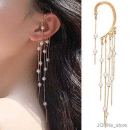 Charm 1Pc Luxury Shining Zircon Rhinestone Long Tassel Ear Clip Ear Cuff Ear Hook Exquisite Vintage Clip Earring Wedding Party Jewelry