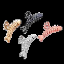 Hair Clips Barrettes Large Metal Hair Claw Clip Fish Bone Irregular Hairpins Punk Style Silver Hair Claws Barrettes Women HairClips Hair Accessories 240426