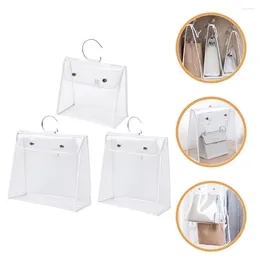 Storage Bags 3 Pcs Transparent Bag Hanging Pvc Purse Organiser Clear Handbags Dust Purses