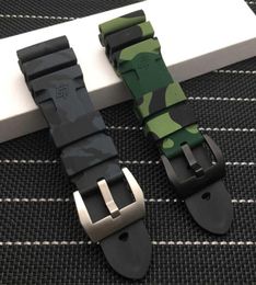 24mm 26mm Camouflage Colourful Silicone Rubber Watch Band Replace for Panerai Strap Watch Band Waterproof Watchband Tools H0917684483