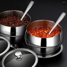 Storage Bottles Condiment Pot 1 Set Durable Mirror Polished Thickened Sugar Salt Spice Container Kitchen Gadget