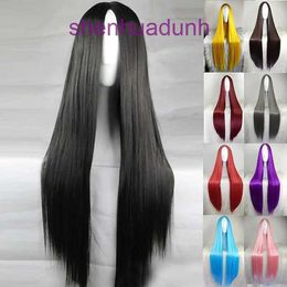 CosplayCOS wig 80CM Centre split bangs long straight hair high temperature silk multi-color anime full head cover