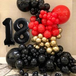 Party Decoration 107pcs Red Metal Gold Balloons Garland Arch Kit 40inch Black Number Foil Ballon Wedding Adult Birthday Supplies