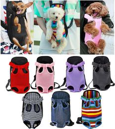 6PCSDHL Pet Carrier Backpack Adjustable Puppy Cay Dog Front Carrier Legs Out Mesh Canvas Sling Carry Pack Travel Tote Shoulder Ba8158446