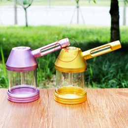 Latest Colorful Aluminium Glass Bong Pipes Kit Bubbler Hookah Waterpipe Oil Rigs Filter Bowl Portable Easy Clean Dry Herb Tobacco Cigarette Holder Smoking Tube DHL