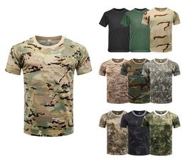 T-shirt tattici camuffi a maniche corta da uomo estate asciugatura rapida sport di addestramento fisico all'aperto t-shirt tattico 240426