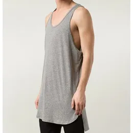 Men's Tank Tops Mens Solid Colour Vest Muscle Gym Sports Short Front And Long Back Top Loose Sexy Training Running Sleeveless Shirts