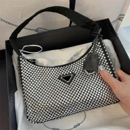 Luxurys Designer Bag Rhinestone Crystal Diamond Shoulder Bag Hobo Nylon Bags Shoulder Bag Crossbody bag Purses Sale Handbag Women's Lady Chain Canvas Walle
