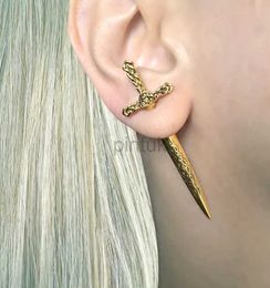 Stud New Gothic Vintage Gold Colour Women for Sword Stud Earrings Classic Design Man Dagger Earrings Statement Earrings Ear Jewellery d240426