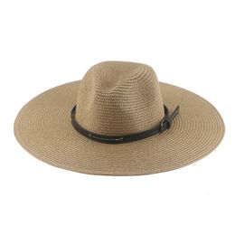 Hat Beach Hats for Women Bucket Hat Wide Brim 11cm Straw Hat Summer Khaki White Outdoor Panama Women Men Caps Gorras Para Mujer 240522