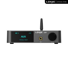 Amplifier LOXJIE A30 Desktop Stereo Audio Power Amplifier & Headphone Amp Support APTX Bluetooth 5.0 ESS DAC Chip With Remote Control