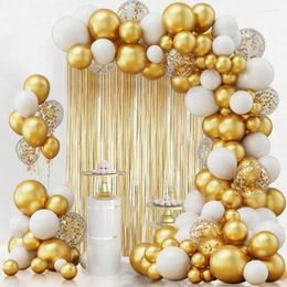 Party Decoration 140pcs White Golden Balloon Garland Arch Kit Birthday Wedding Year