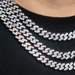 Fashion Custom Jewelry Necklace 925 Silver Luxury Exquisite Two Tone Moissanite Diamond Cuban Link Chain