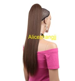 Synthetic yaki straight long drawstring ponytail with clips in high puff pony tail hair extension chignon4227347