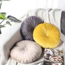 Pillow 35x35cm Velvet Throw For Sofa Decorative Solid Colour Pumpkin Vehicle Wheel Round Bed Floor