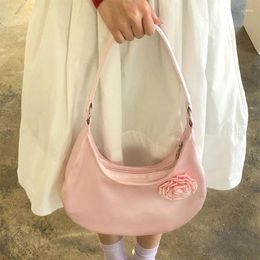 Evening Bags 2024 Women'S Retro Silk Shoulder Bag Rose French Elegant Girl Underarm Banquet Luxury Handbag Women Fashion Solid Colour