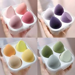 NEW 2024 4pcs Makeup Sponge Powder Puff Dry and Wet Combined Beauty Cosmetic Ball Foundation Powder Puff Bevel Cut Make Up Sponge Toolsfor Bevel