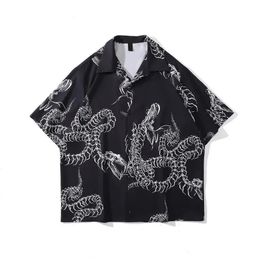 Hawaiian Harajuku Style Shirt 3D Printed ManWomen Casual Fashion Short Sleeves Shirts Men Lapel Tops Oversized Unisex Clothing 240424