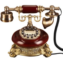 Accessories Antique Landline Telephone Europe made of Wood Vintage Phone Home office Fitted Telefone telefono Elephant Decoration Table
