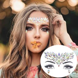 Tattoo Transfer Glitter Face Jewels Sticker Temporary Tattoo Party Face Makeup Tools Rhinestones Flash Tattoo Stickers Fake Diamond 240427