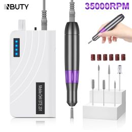 Drills INBUTY 35000RPM Nail Drill Machine Rechargeable Electric Nail Sander For Gel Removing Professional Manicure Machine Equipment