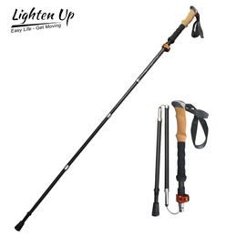 240g Super Light Weight Carbon Fiber Trekking Poles Foldable 3-Sections Hiking Sticks Climbing Poles Collapsible Walking Sticks 240416