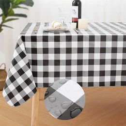 Table Cloth Olanly rectangular waterproof tablecloth buffalo flannel back tablecloth Wipeabl plastic tabletop cover used for dinner kitchen outdoor 240426