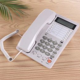 Accessories Corded Office Telephone Hands Free Caller ID Landline Phone with Speaker Ivory Analogue Desktop Telephones with Memory for Home