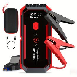 Car Jump Starter 2500A Peak Car Battery Jump Starter Up To 2.11gal Gas And 1.85gal Diesel Engine 12V Portable Lithium Jump Starter LED Light/USB QC3.0