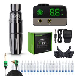 Professional Tattoo Pen Machine Mast Tour Set Tattoo Kit Rotary Pen Permanent Makeup Set LCD Power Supply T2006098290650