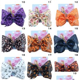 Hair Clips & Barrettes 8Inch Siwa Bow Ribbon Large Accessories Bone Pumpkin Design Halloween Girls Clippers Baby Drop Delivery Jewelr Dhkow