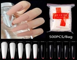 500pcsbag Super Long Ballerina Nails Clear Natural Coffin False Nails Art Tips Ultra Flexible Fake Nails Full Cover Designs Manic8342867