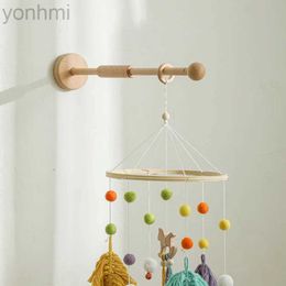 Mobiles# 1Pc Baby Wooden Wall Bed Bell Bracket Mobile Hanging Rattles Toy Hanger Baby Crib Mobile Bed Bell Holder Arm Bracket Accessories d240426