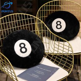 Pillow 35/5CM Billiards 8 Ball Plush Simulation Stuffed Soft Decorative Throw Pillows Bedroom Living Room Home Decor