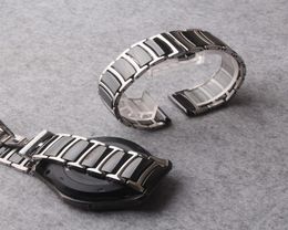 18mm 20mm 22mm Luxury Universal Ceramic and stainless steel Band Black With silver Men039s Ladies Watch Strap Bracelet Belt Wat9474348
