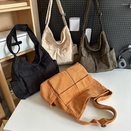 Totes Women Satchel Sling Bag Casual Corduroy Crossbody Shoulder Versatile Large Hobo Multiple Pockets Student School