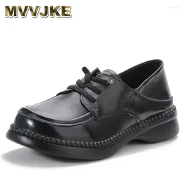 Casual Shoes Sales Promotion British Style Women Genuine Leather Autumn Lace-up Elegant Comfortable Flat