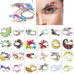 Tattoo Transfer 1pc Fashion Women Temporary Eye Tattoo Sexy Makeup Eyeliner Eyeshadow Sticker Eye Tattoo Flash Carnival Makeup Eye Decal 240427